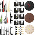 Clock movement replacement set with black and gold hands and round clock dials