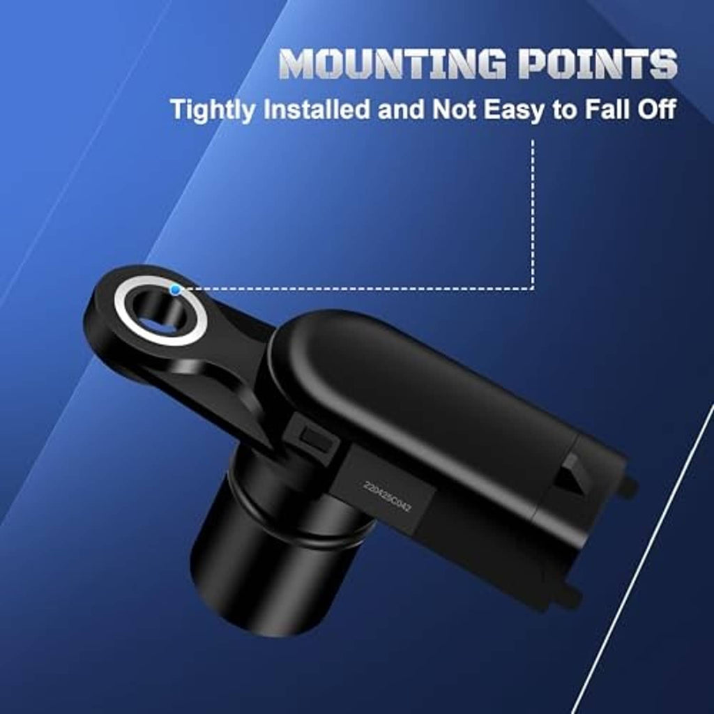 Camshaft position sensor with long housing, mounting arm, and circular locating hole