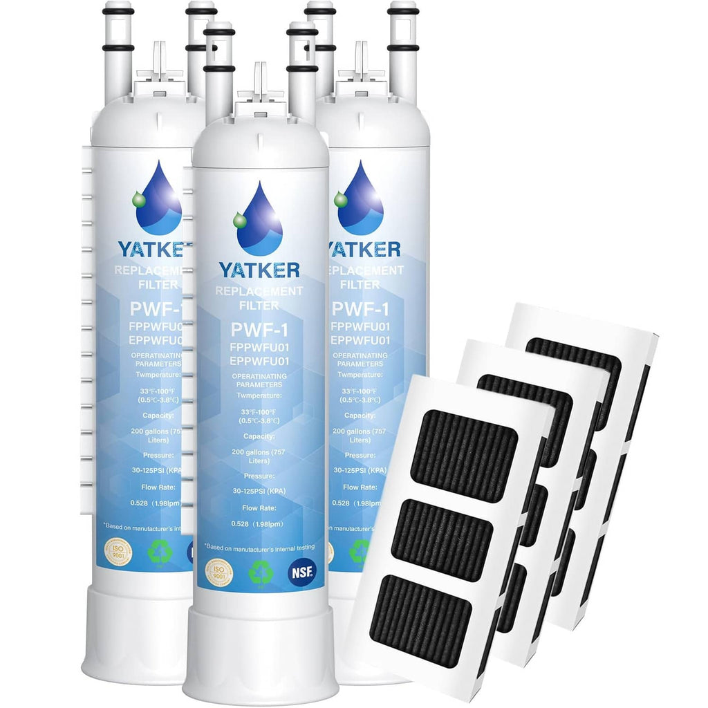 Yatker water & air filter replacement cartridges, white canisters with black filter inserts