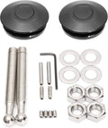 2-pack universal quick-release latch kit: black push buttons, bolts, washers, hex nuts