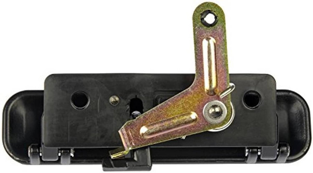 Black door handle inner bracket with metal linkage and mounting screws