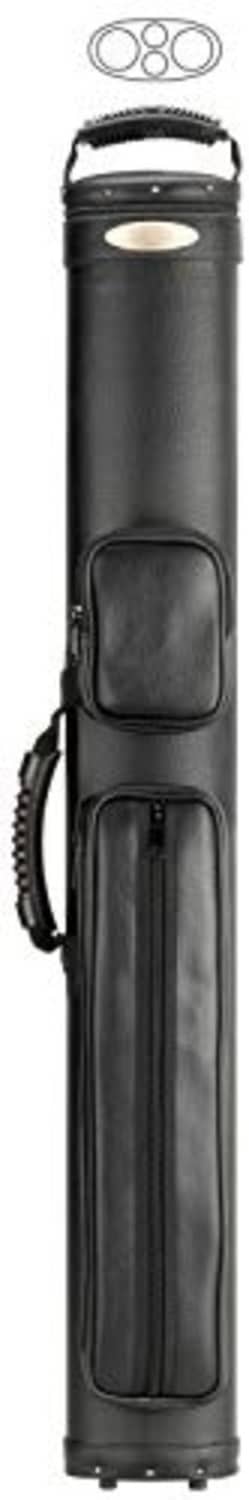 McDermott SC2x2 black cue case with side pocket, front handle, and zipper