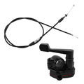 Black thumb throttle controller with throttle cable assembly and end fittings