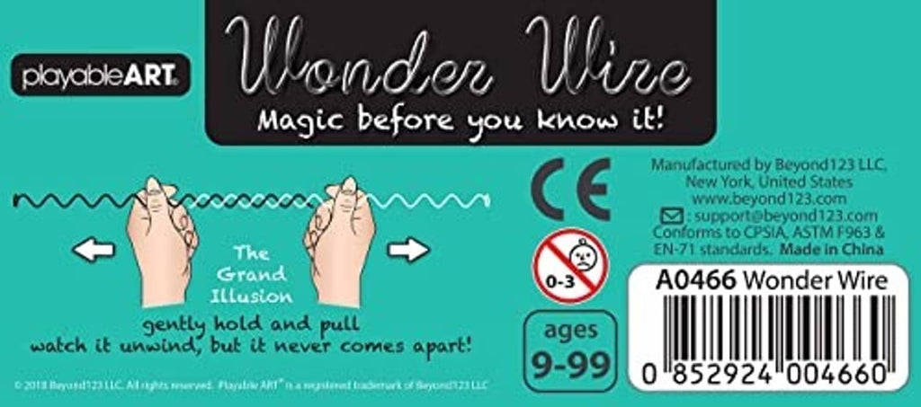 Playable Art Wonder Wire product box with CE mark and ages 9-99
