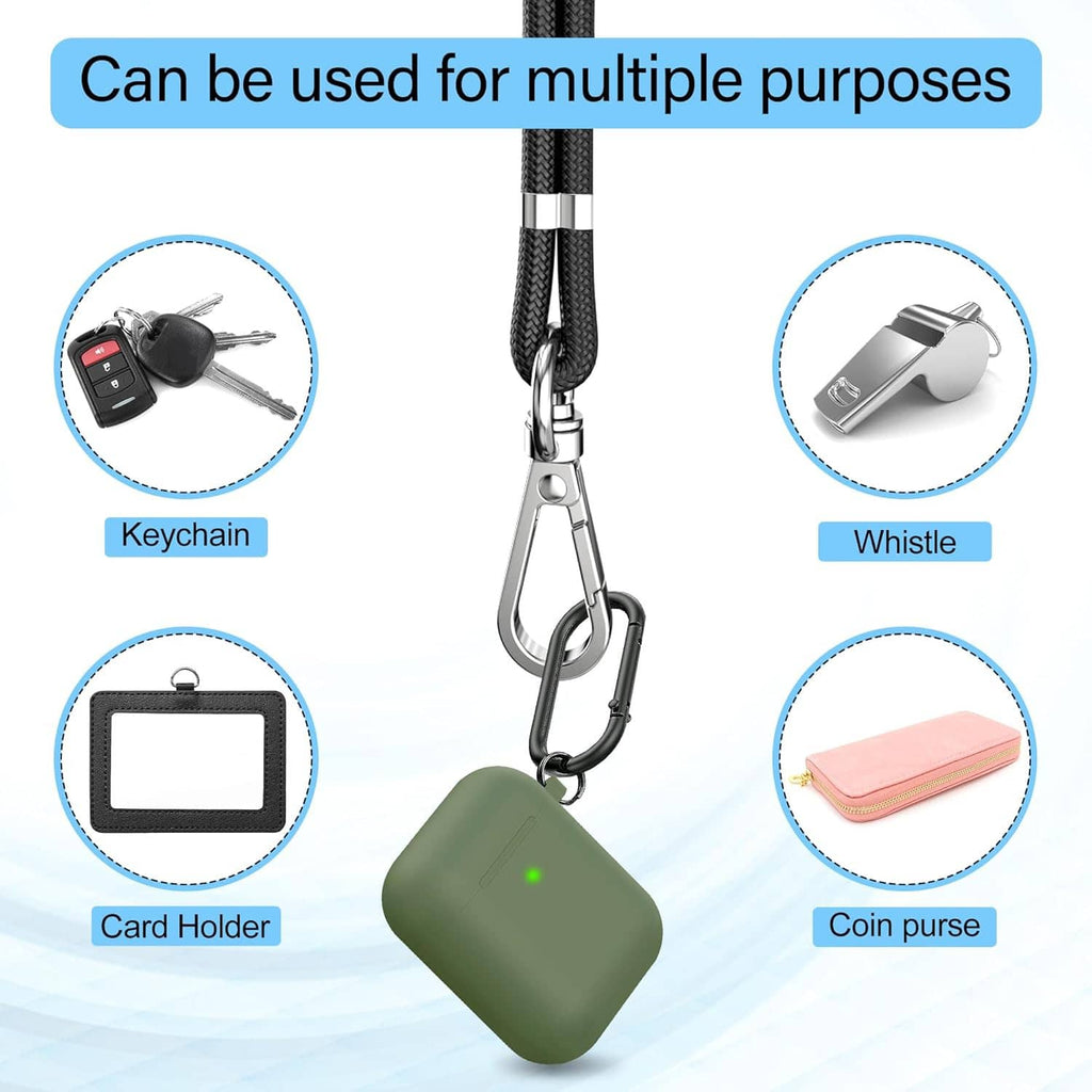 Phone lanyard with carabiner clip for keychain use, plus card and coin holder options