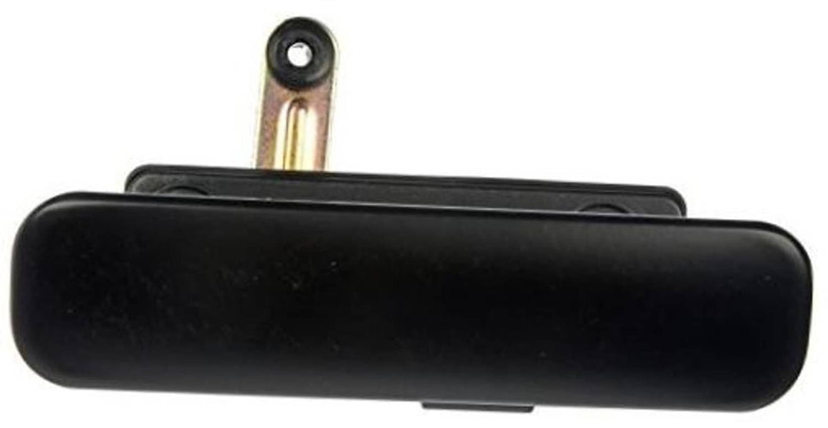 Black exterior front driver side door handle with metal mounting post