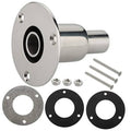 Stainless steel thru-hull exhaust skin fitting kit with flange, pipe, gaskets, and bolts