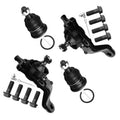 Front suspension ball joint kit (4 pcs) with black boots and mounting hardware