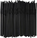 Extra-long flexible black drinking straws, BPA-free, 200-count bundle