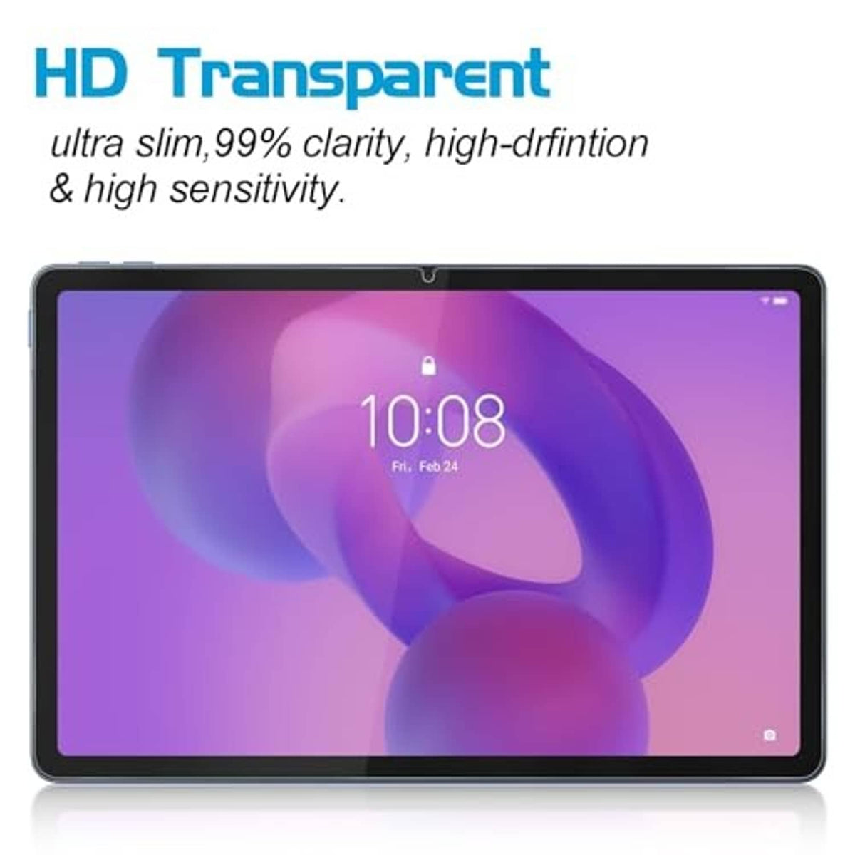 HD clear tempered glass screen protector for Lenovo 11-inch tablet, slim fit