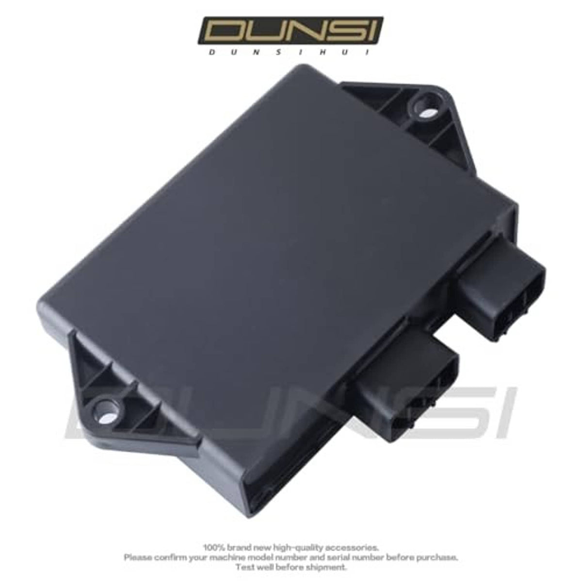 CDI ignition control module with mounting tab and two black multi-pin connectors