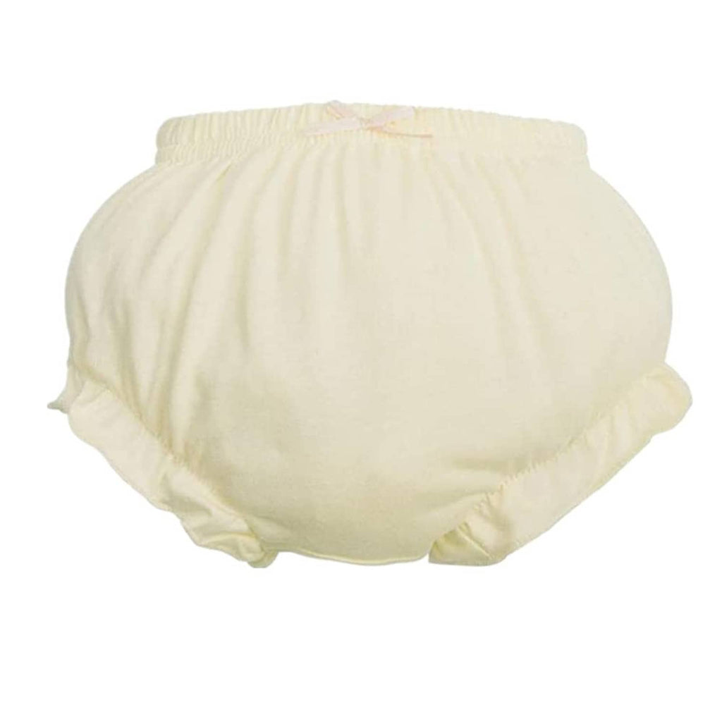 Cream toddler soft briefs with elastic waist and leg openings