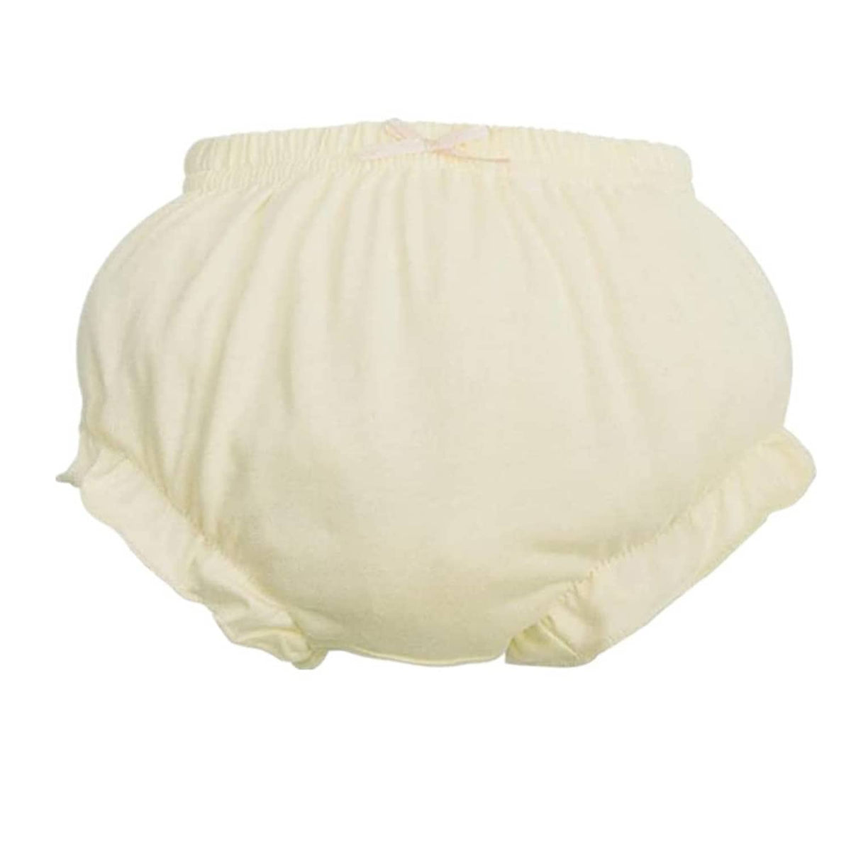 Cream toddler soft briefs with elastic waist and leg openings