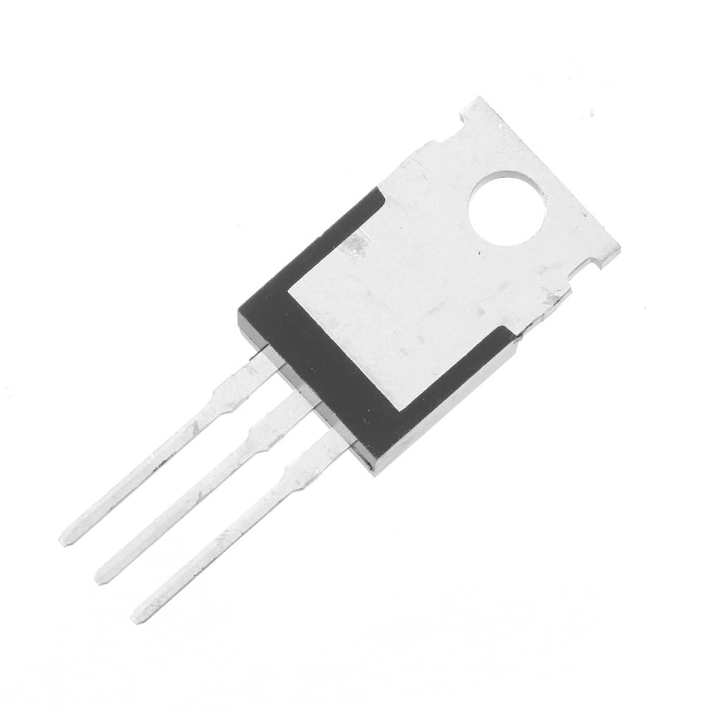 N-channel MOSFET transistor with large mounting hole and three silver leads