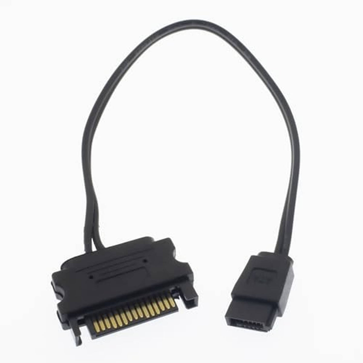 Slimline 6-pin to 15-pin SATA power adapter cable, full cable and plugs