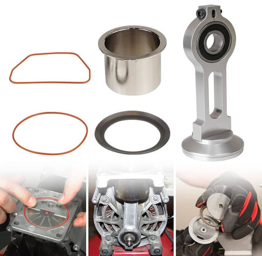 Compressor piston kit parts set with cylinder sleeve, bearing, gaskets, and O-rings
