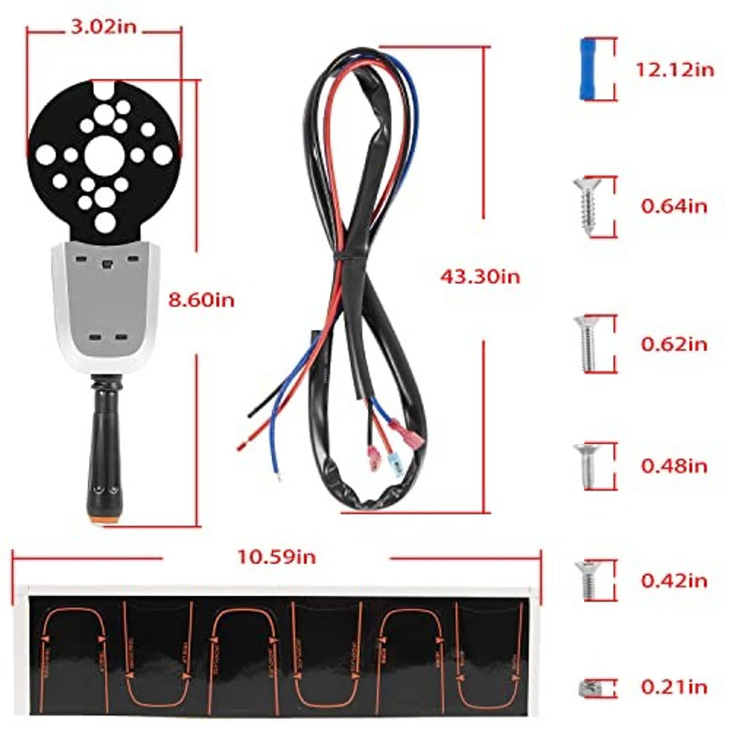 Engine trim single switch assembly with mounting base, black cable harness, hardware