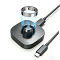 Ring charging dock with reflective cradle and USB-C cable