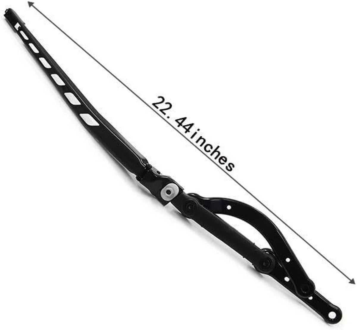 Black wiper arm length labeled 22.44 inches with mounting end and holes.