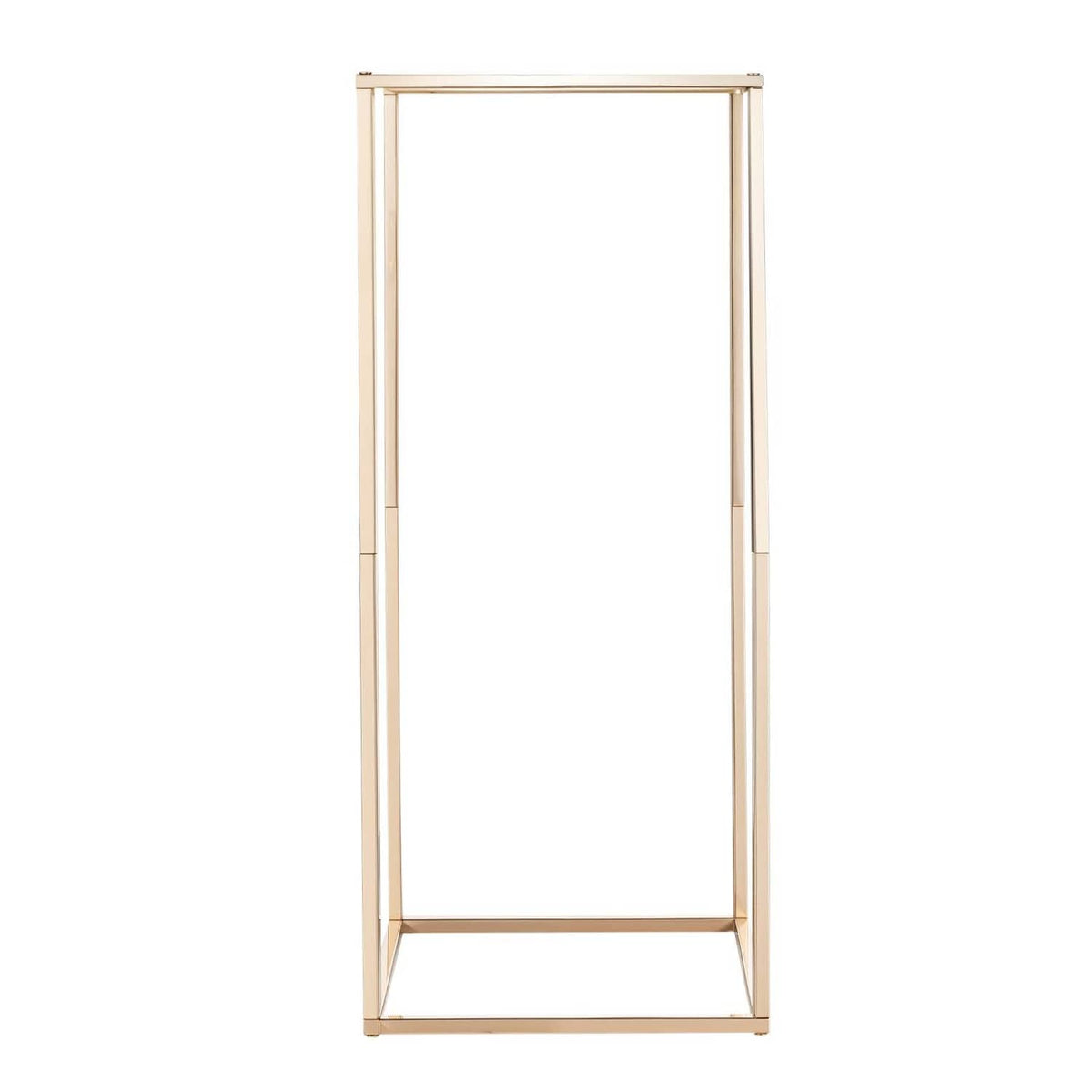 Tall metal flower stand frame, light beige, rectangular top and base