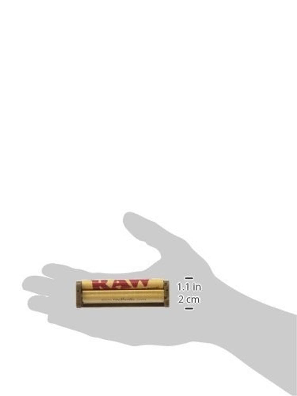 RAW hemp plastic cigarette rolling machine with size marker, 1.1 in length estimate