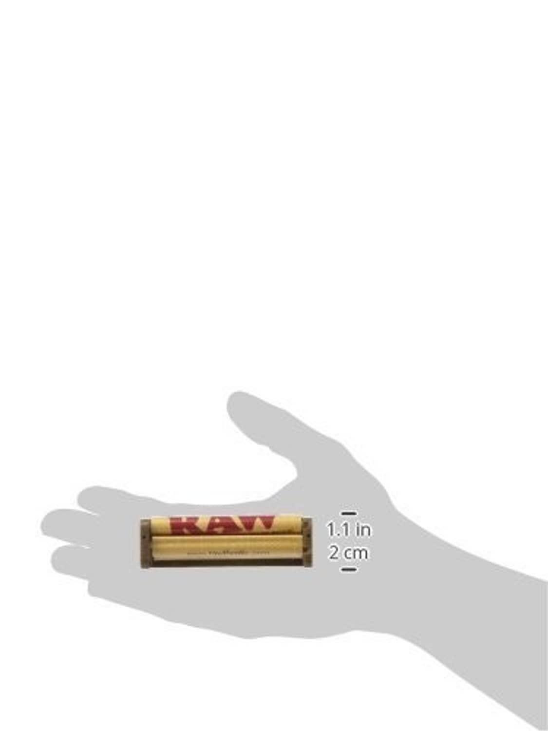 RAW hemp plastic cigarette rolling machine with size marker, 1.1 in length estimate