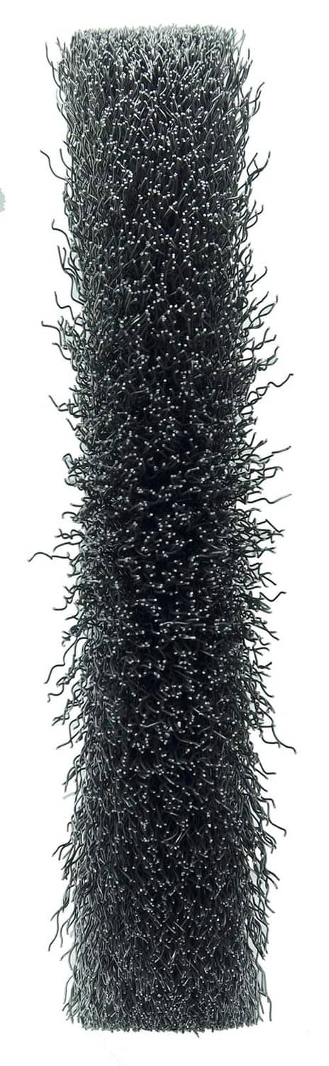 Wolverine crimped wire wheel side view with tall steel wire bristle cylinder