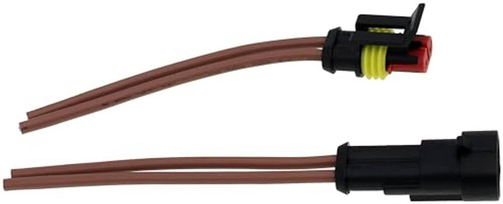 Universal 2-wire pigtail connector harness, brown leads with black male/female ends