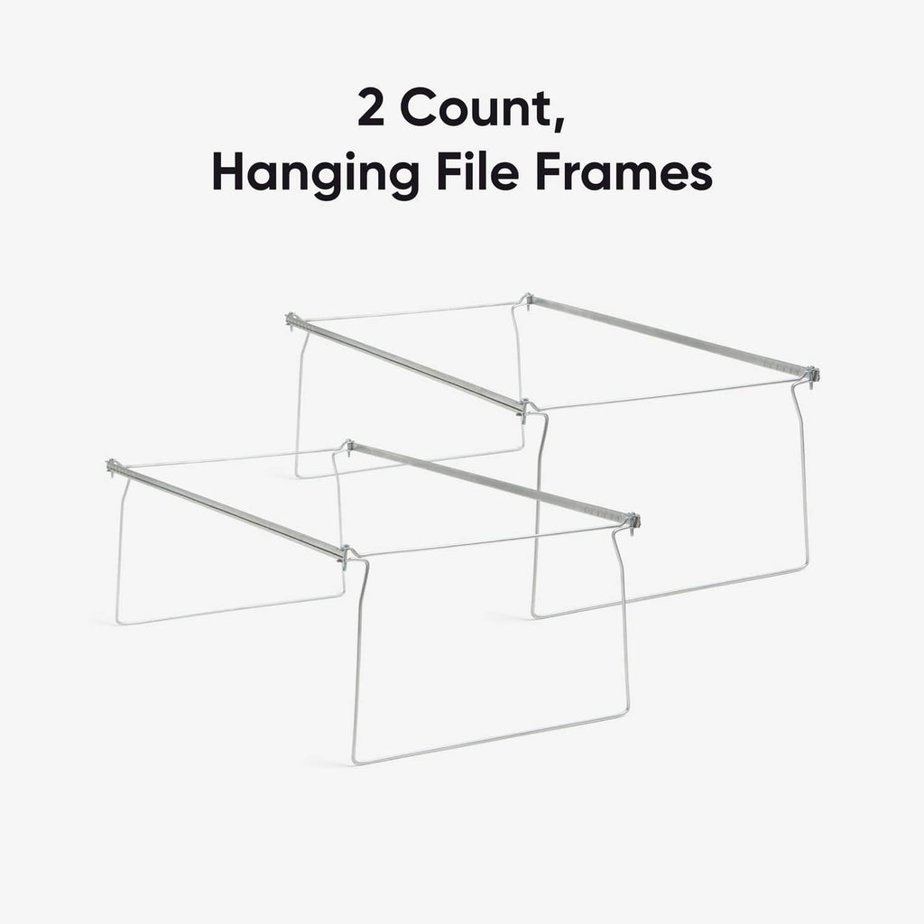 Gray steel hanging file folder frames, 2-count with wire rails