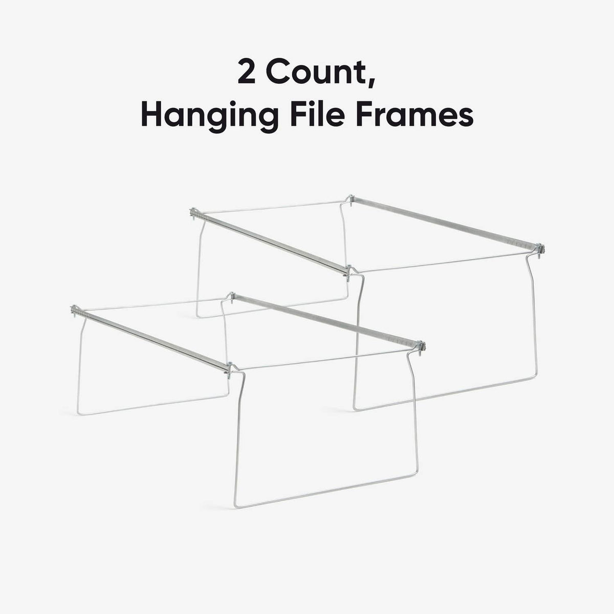 Gray steel hanging file folder frames, 2-count with wire rails