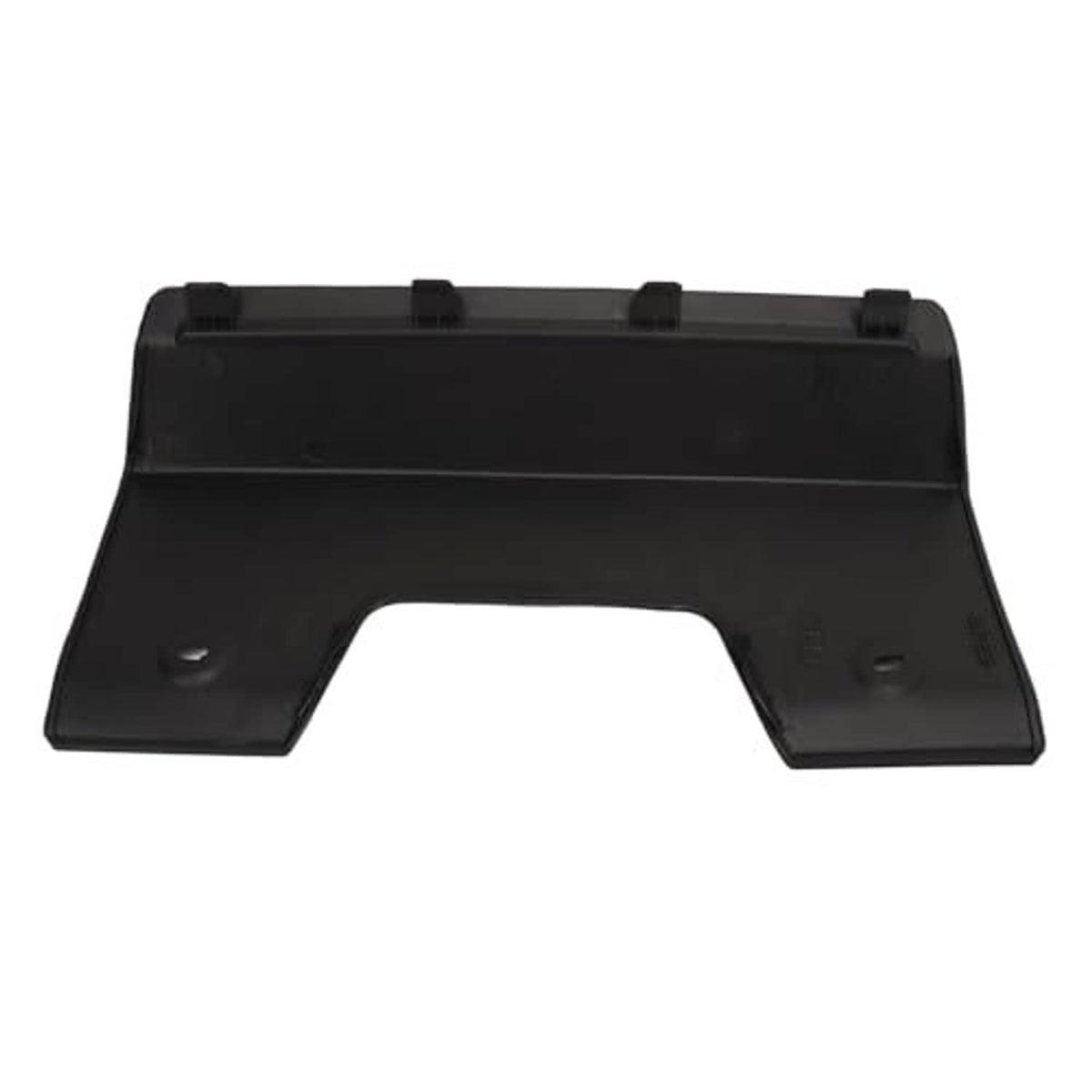 Rear bumper tow hook cover, matte black plastic with two mounting openings