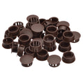 Brown plastic hole plug set with flush-style caps
