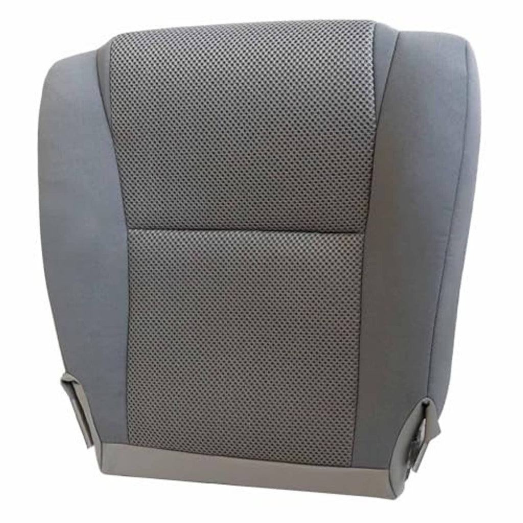 Gray cloth seat cover front bottom piece, textured center panel and side bolsters