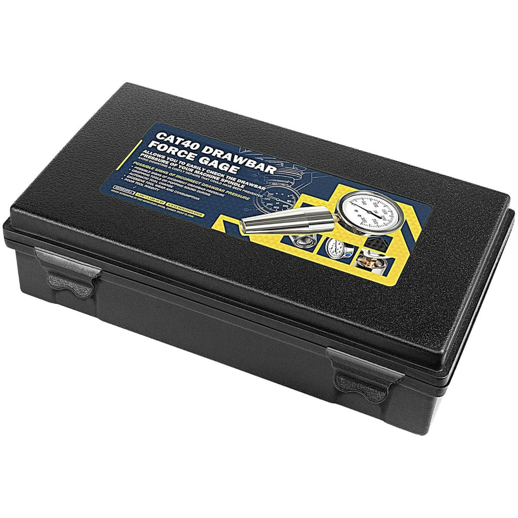 Drawbar force gauge kit in hard case with analog dial and mounting parts