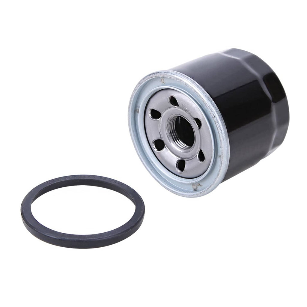 Oil filter cartridge with gasket ring, black housing and circular port plate