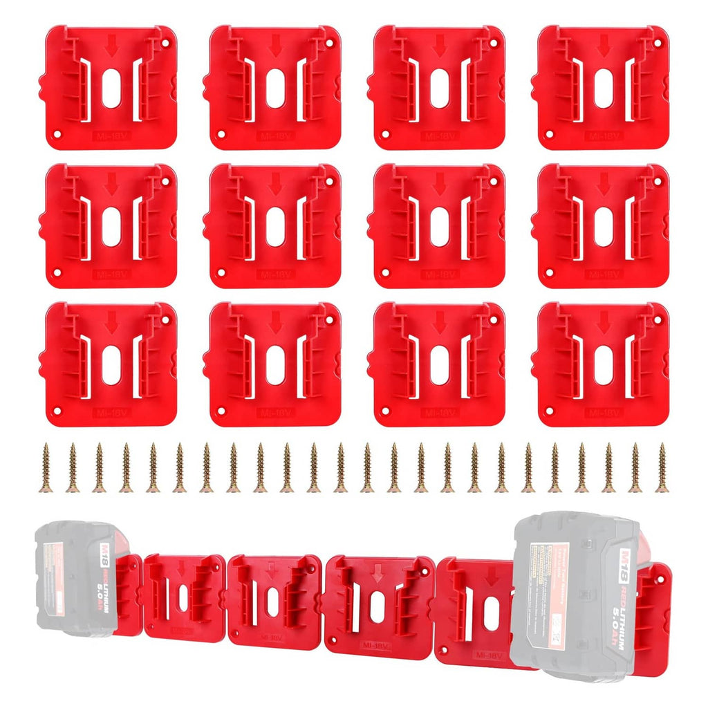 Red battery holder case set with mounting holes and included screws