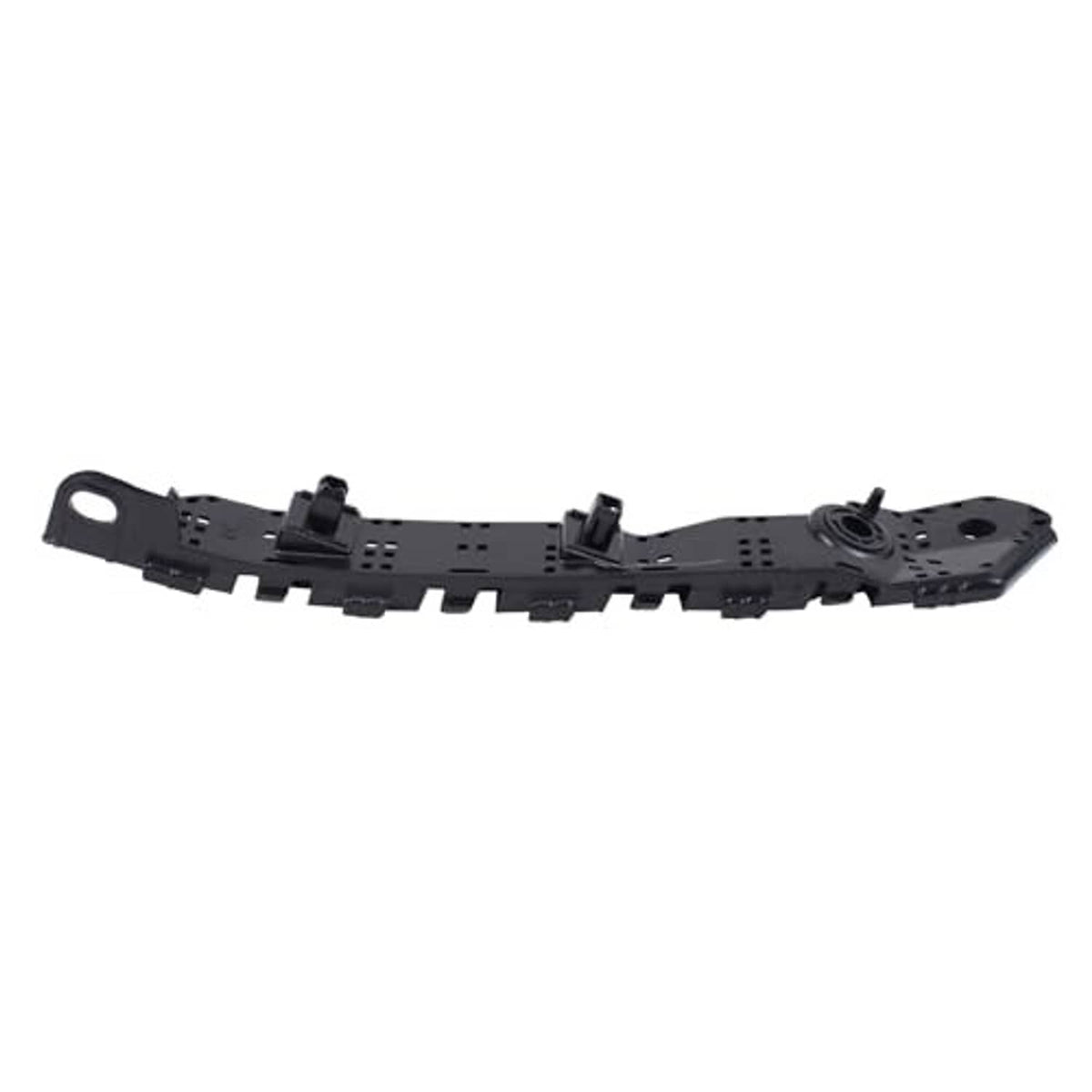 Black front bumper fender bracket support mount bar with two end brackets and hole