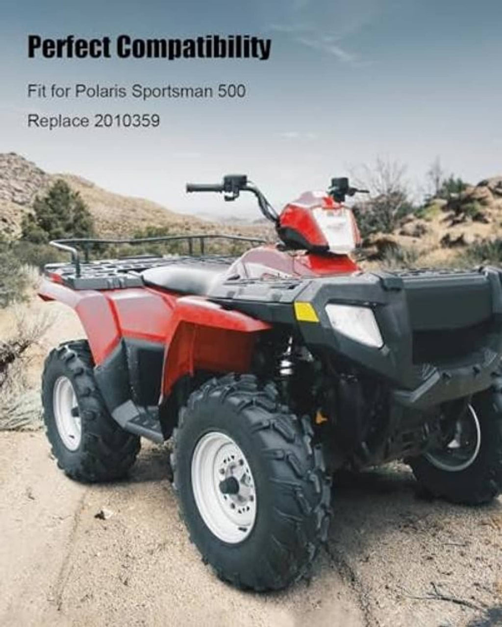 ATV with black thumb throttle control lever assembly on the handlebar