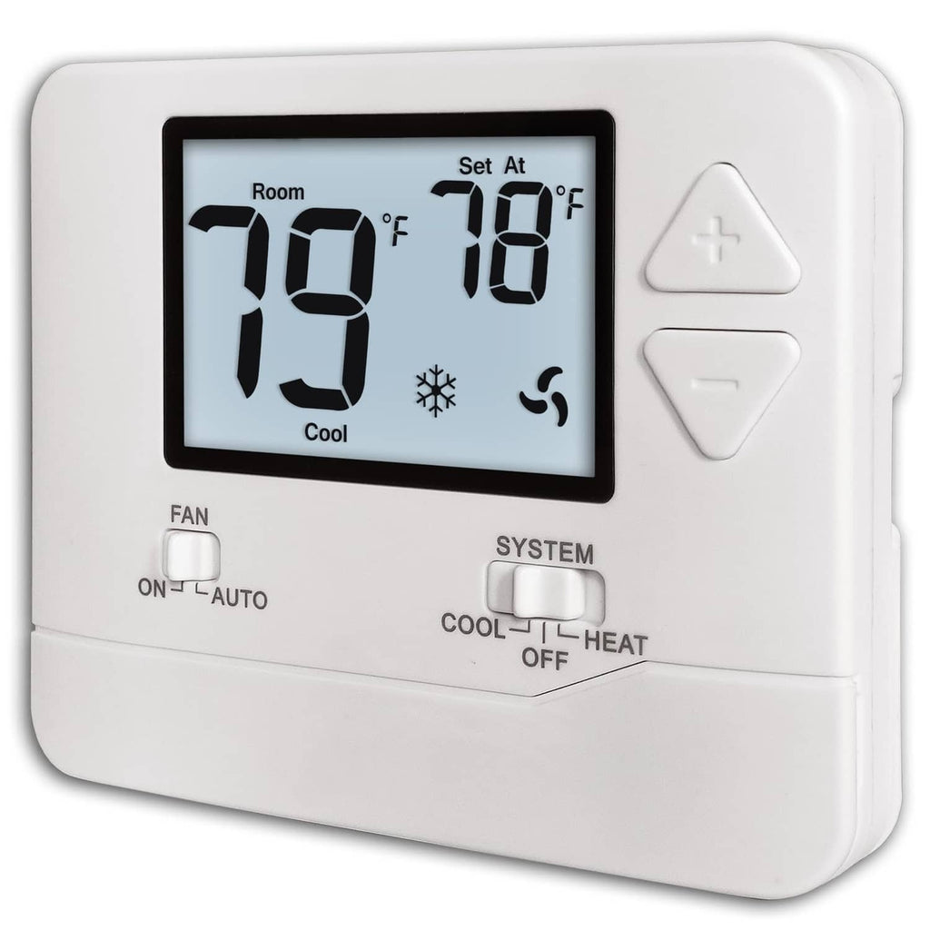 Heagstat H701 non-programmable thermostat, white, LCD display with backlight and buttons