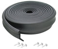 Black rubber garage door bottom seal roll with end flap and included mounting hardware