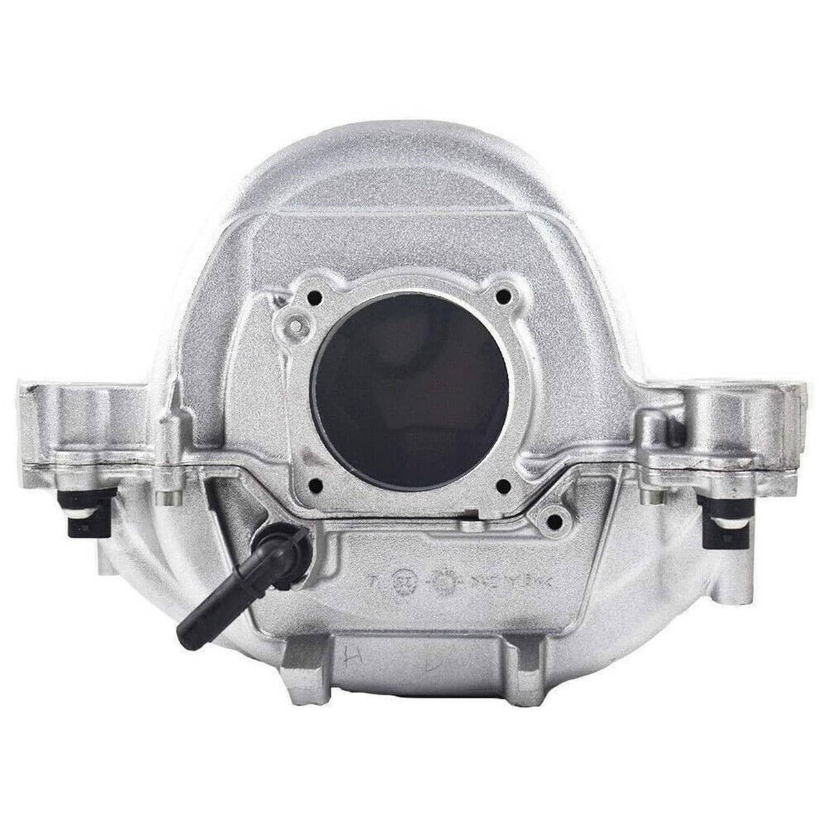 Intake manifold assembly with round throttle opening and silver housing