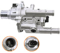 Car thermostat water outlet assembly with metal housing and coolant ports