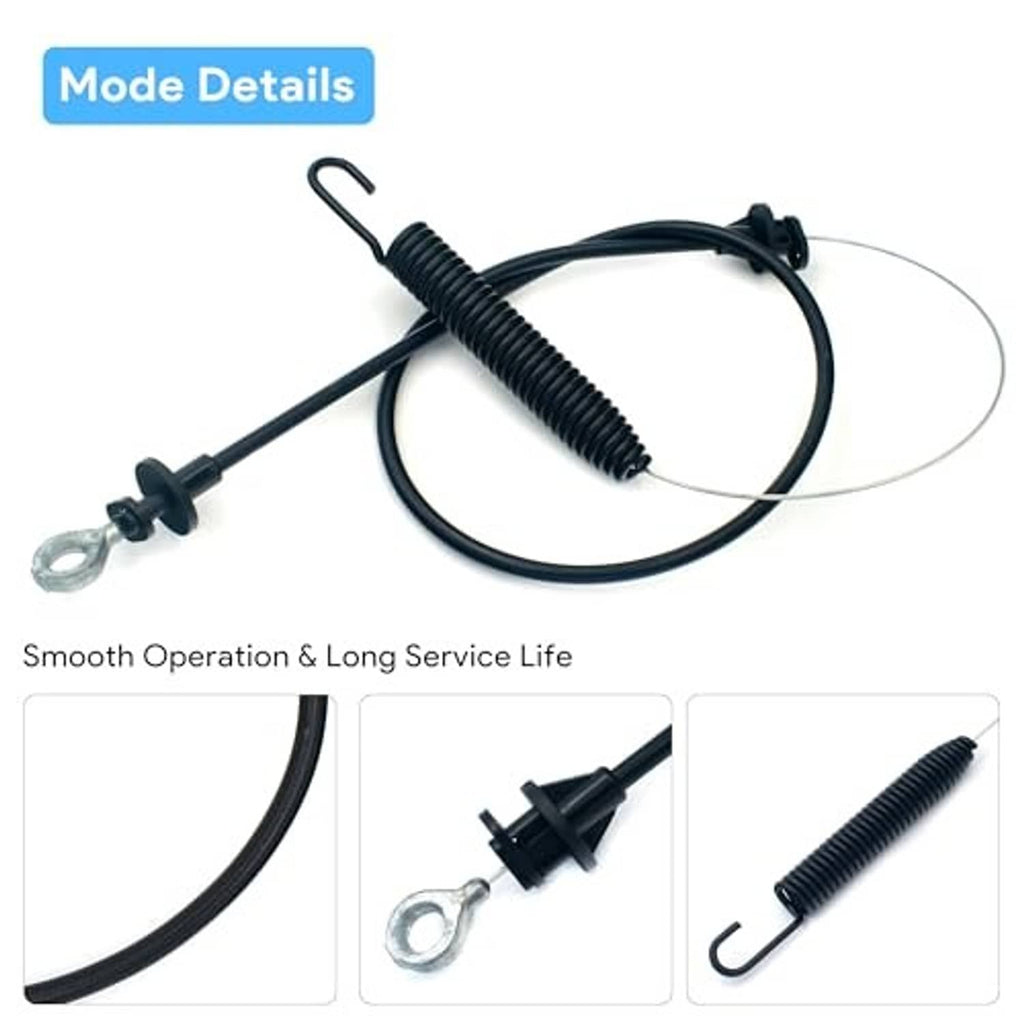 Black cable with spring coil, looped wire, ring terminal, and mounting clips