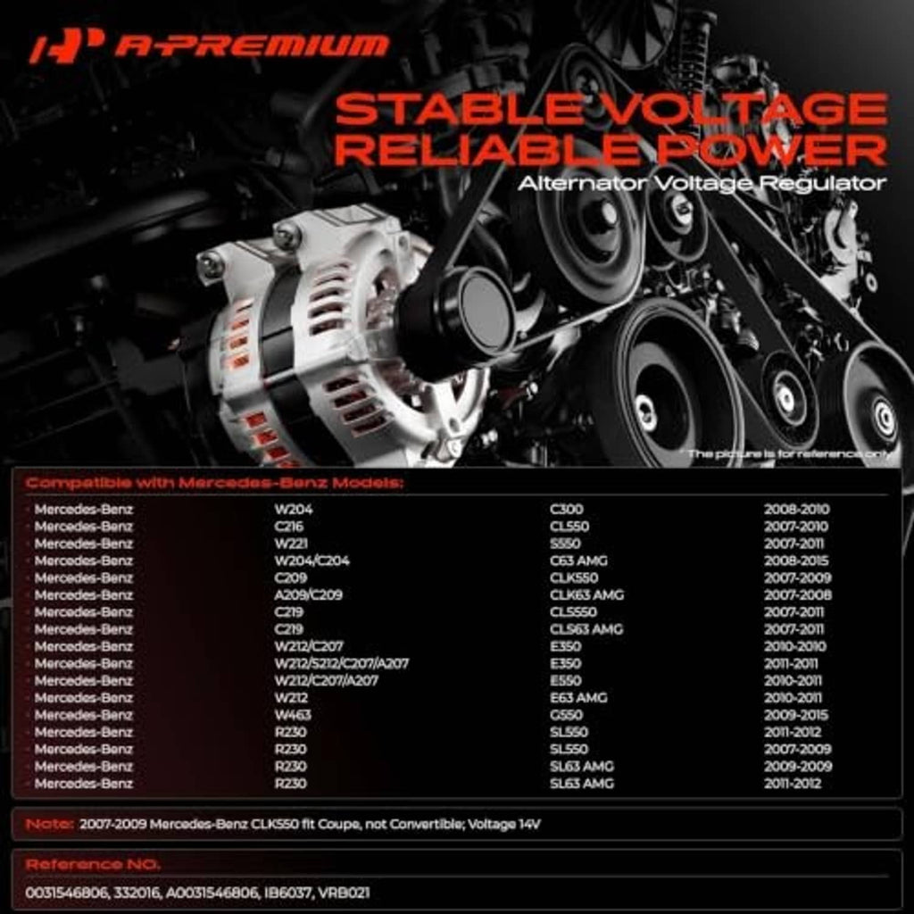 Alternator voltage regulator unit mounted on an alternator with black control housing