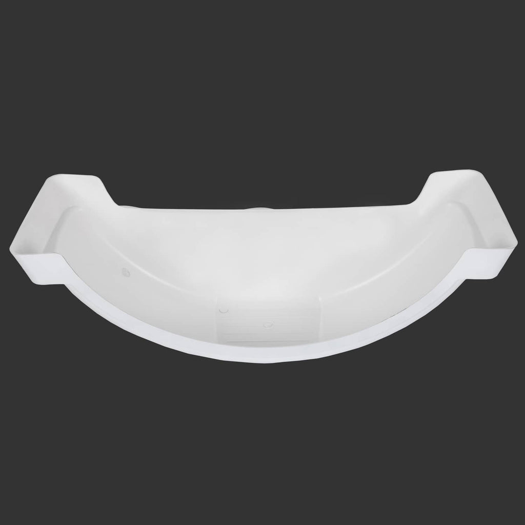 White trailer fender underside with molded channel and end flanges