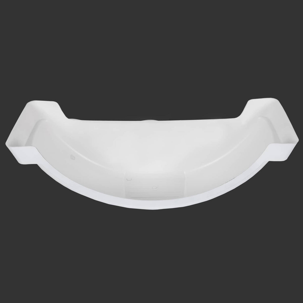 White trailer fender underside with molded channel and end flanges
