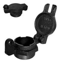 Black diesel fuel flip-top vented locking fill cap with threaded inlet