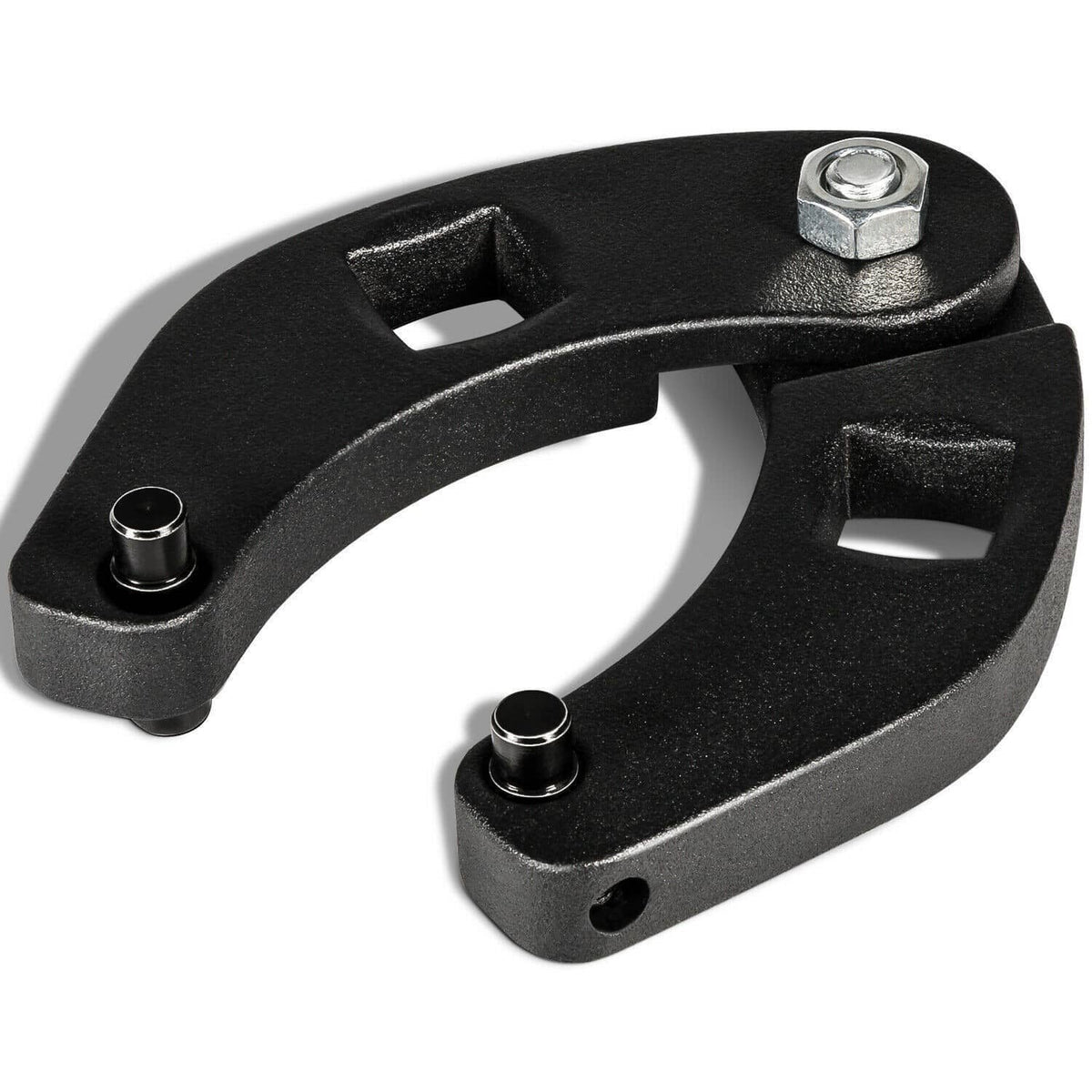 Black adjustable hydraulic gland nut wrench with hex bolt and two pin posts