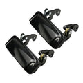 All-metal exterior door handle set, two glossy black handles with mounting hardware