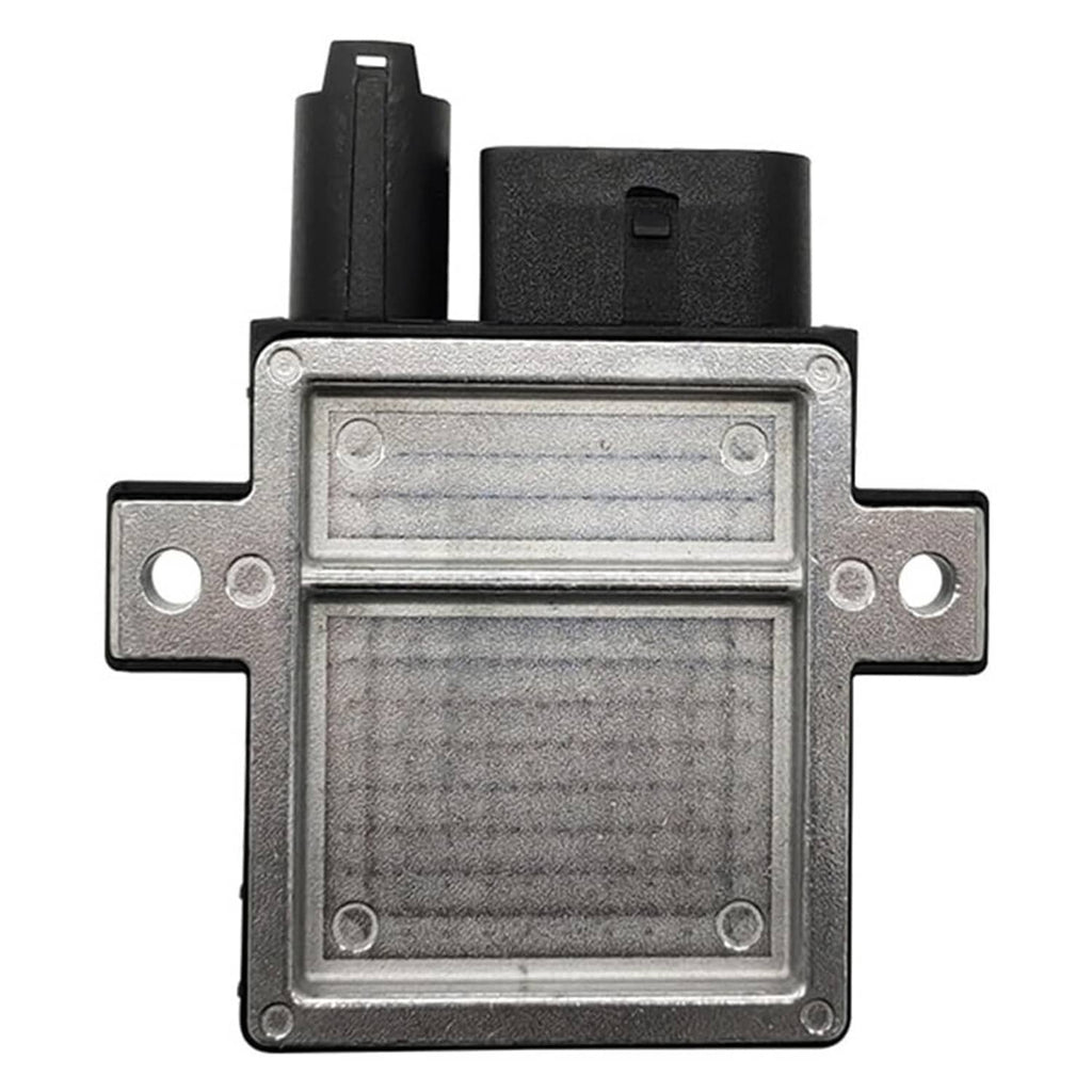 Glow plug control module with textured black top and square metal cover